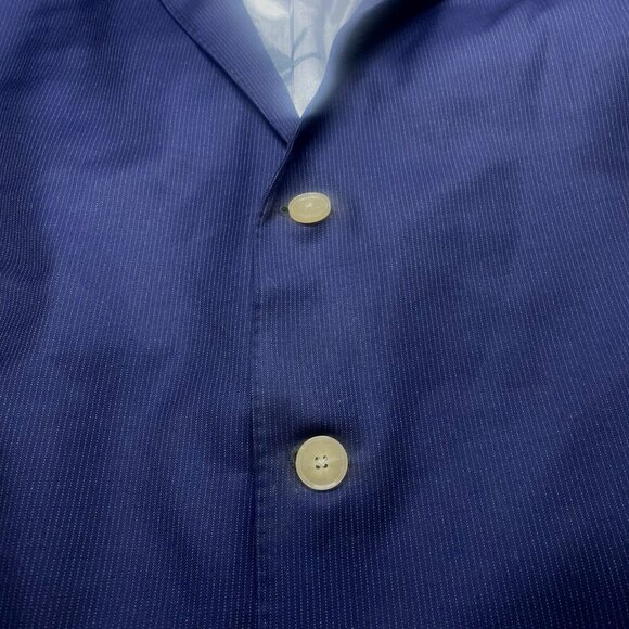 VITALE BARBERIS Men Blazer Size XL Wool Super 110 CANONICO STITCHED Blue Classic - Picture 6 of 16